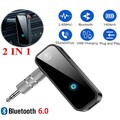 2-in-1 Wireless Bluetooth 6.0 Sender Empfänger Adapter Audio 3.5mm Jack Aux
