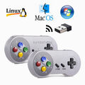 2x 2.4G RF Wireless Controller Gamepad für Super Nintendo SNES MacOS Windows Pc