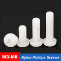 M3 M4 M5 M6 M8 Kunststoff Linsenkopfschrauben Kreuzschlitz Schrauben Weiß Nylon