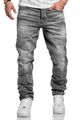 Herren Jeans Regular Straight Fit Denim Hose Destroyed A79084