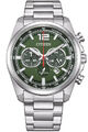 CITIZEN Eco-Drive Chronograph Herrenuhr Stahl/Grün Chrono CA4640-50X