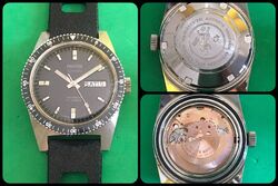 HILTON WATCH-vintage automatic-Skin Diver-sub-N.O.S.-cal.AS1906-Steel-Swiss Made