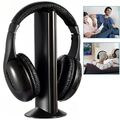 5 in 1 Headset Wireless Kopfhörer Kabellos RF Headset Ohrhörer für TV DVD PC Neu