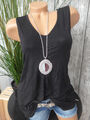 Sheego Viskose Shirt Bluse Top Gr. 40 bis 42 weich fallend  (613) Schwarz Ton 