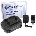2in1 Set: Li-Ion Akku 18V 2000mAh + Ladegerät Netzteil für Worx WG160.1 WG160.2 