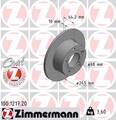 2x ZIMMERMANN 100.1217.20 Bremsscheibe für Audi VW Skoda (FAW)