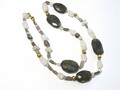 Elegante Ruttelquarz, Labradorit und Regenbogen Mondstein Halskette mit 18 Ka...