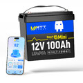 LiFePO4 100Ah 12V Bluetooth Akku Mini Lithium Batterie BMS 100A Wohnmobil Marine