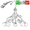 Pendelleuchte modern Pendellampe 5 Licht Metall Chrom Deckenlampe Esszimmer TEA