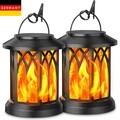 2x LED Solar Flamme,Fackel Lampe Licht Flackernde Wasserdicht Garten Laterne