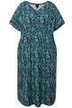Ulla Popken Damen große Größen Jersey Midikleid Oversized V Ausschnitt