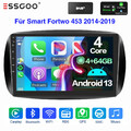 DAB+ Für Smart Fortwo 453 14-19 4+64G Autoradio Android 13 CarPlay GPS Navi WIFI