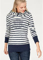 AJC Kapuzenshirt Hoodie, offwhite-marine gestreft. NEU!!! SALE%%%