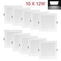 10X12W LED Einbaustrahler Einbauleuchte Deckenleuchte Flach Spot Lampe Eckig