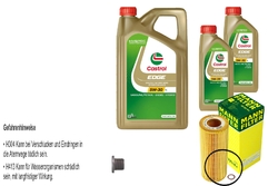 MANN-FILTER Ölfilter 7 L Castrol EDGE 5W-30 LL Titanium FST für BMW X3 3.0d