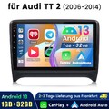 9" Android 14 Für Audi TT 8J 2006-2014 Autoradio 1+32G GPS NAVI WIFI RDS Carplay
