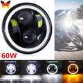 7 Zoll LED Haupt Hi/Lo DRL Projektor Scheinwerfer Für Harley Motorrad E-Geprüft