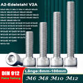 Zylinderschrauben DIN 912 Edelstahl V2A Zylinderkopf M6 M8 M10 M12 Feingewinde