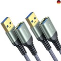 2 Stück 2M+2M USB Verlängerung Kabel AINOPE USB 3.0 Verlängerungskabel A St