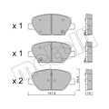 1x ORIGINAL® Metelli 22-1178-0 Bremsbelagsatz, Scheibenbremse Vorne, inkl.