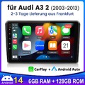 6+128G Für AUDI A3 8P 2003-2012 Android14 Autoradio DAB+ Carplay GPS Navi BT SWC