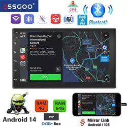 Carplay 4+64G Android 14 Autoradio GPS NAVI FM DAB+ Bluetooth WIFI RDS SWC FM BT
