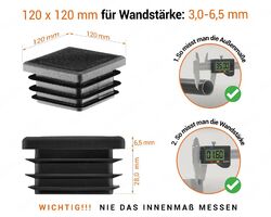 Lamellenstopfen Vierkant Rohrstopfen Rohrkappen Stopfen Endkappen Gleiter Kappe⭐️⭐️⭐️⭐️⭐️ 10 J.GARANTIE ✅10x10-150x150 mm ✅ 4 Farben