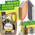 MANN INSPEKTIONSPAKET+TOTAL 5W-30 ÖL passend für CITROEN C4 PEUGEOT 308 1.6 HDI