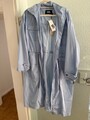 Karl Lagerfeld Mantel Parka Jacke Cape Regenjacke hellblau L NEU M oversize