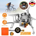 3500W Gas Campingkocher Winddicht Camping Gaskocher mit Piezozündung Outdoor DHL