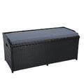 Polyrattan Gartenbank Sitzbank mit Auflagenbox Kissenbox Rattan Bank Kissentruhe