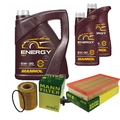 MANN Inspektionspaket 7 L MANNOL Energy 5W-30 für Jaguar XJ 3.0 D XF Sportbrake