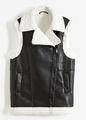 Lederimitat-Weste Gr. 50 Schwarz Damenweste Winter-Jacke Neu