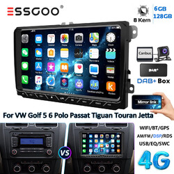 Android 14 Carplay Autoradio DAB+ 6+128G GPS KAM 4G Für VW GOLF 5 6 Touran Caddy