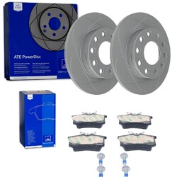 ATE PowerDisc BREMSSCHEIBEN 245mm + BELÄGE HINTEN passend für AUDI A4 8E B6 B7HA 245x10mm | NUR für PR-Nummer = 1KD