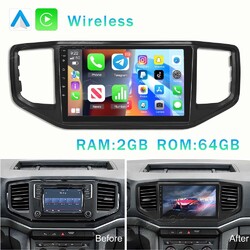 2+64G 9'' Apple CarPlay Android 13 Autoradio GPS Für VW Amarok Crafter 2007-2021