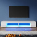 TV Lowboard mit LED Beleuchtung Sideboard Fernsehschrank Weiß Hochglanz 180cm