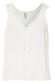 Damen Tunika weiß Top aufwendige Blüten Motiv Spitze Viskose Gr 34 - 50 neu 0587