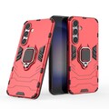 Handyhülle Samsung Galaxy S24 FE Ring Case Outdoor Back Cover Bumper Rot