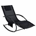 Schaukelliege Sonnenliege Liegestuhl Relaxliege Gartenliege Liege Swing Schwarz