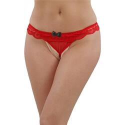Sexy Damen Perlenstring String-Tanga aus Spitze Rot 34/36/38 #UW487