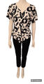 Cartoon Couture Vogue Bluse Blouse Schalplatten Vinyl Print Gr. 40 Vintage 80er
