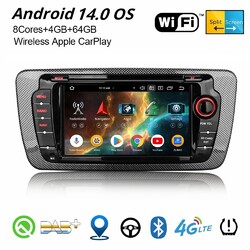 64GB Android 14 DAB+ Autoradio CarPlay WiFi OBD2 8-Kern GPS Navi Für SEAT IBIZA