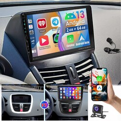 KAM+ 9" Android 13.0 Autoradio GPS Navi WIFI BT FM MIK Für Peugeot 207 2006-2015