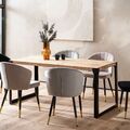 Esszimmertisch FineBuy Esstisch 160 cm Akazie Holz Massiv Metall Küchentisch