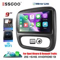Android 13 64G Carplay Autoradio GPS NAV Wifi Für Opel Vivaro B Renault Trafic 3