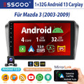 32G Android 13 Autoradio Carplay RDS GPS Navi WIFI USB Kam Für Mazda 3 2003-2009