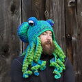 Fun Octopus Winter Warme Strickmütze Tintenfisch Strickmütze Beanie Kostüm DHL @