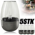 5x Solarkerze Teelicht Außenleuchte Feuereffekt LED Gartendeko Tischlampe DHL