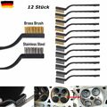 12-teilig Messing Bürste Draht-Bürsten Mini Set Edelstahl Reinigungsbürste Stahl